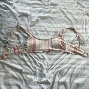 Target Striped Two Piece Swim Suit Set Clip on Back Bikini Cut Bottom